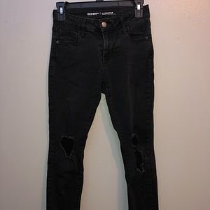 Black Distressed Old Navy Rockstar Jeans